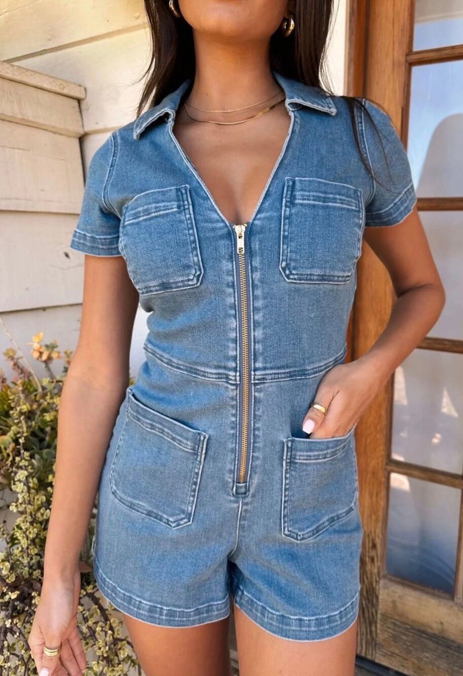 #608 NWT Free People Lennox Shortsuit Sz 12 - Picture 1 of 3